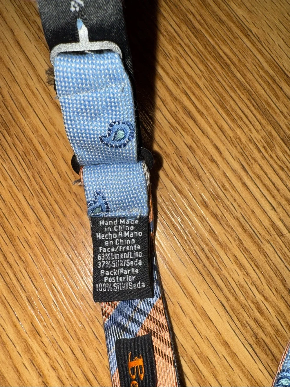 Ben Sherman linen silk blend two-sides Bow Tie